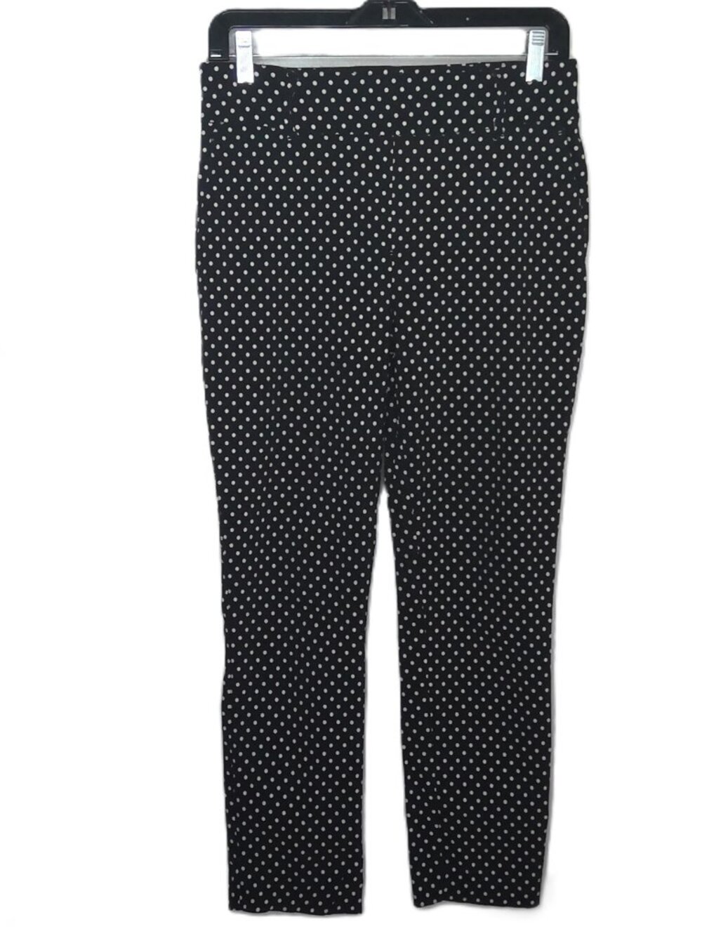Jules & Leopold Ankle Pants Black & Cream Polka Dot Straight Slim Stretch Sz S